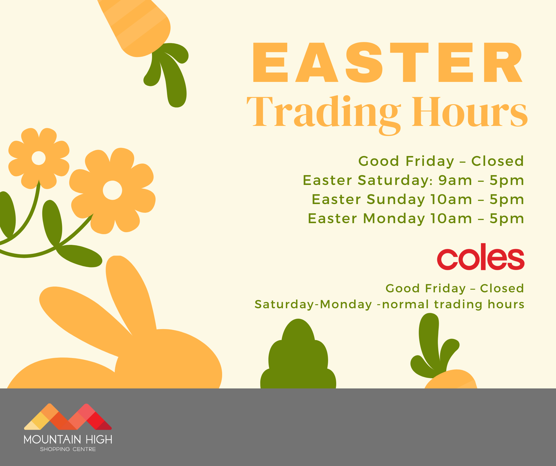 Mountain High Easter Trading hours tile